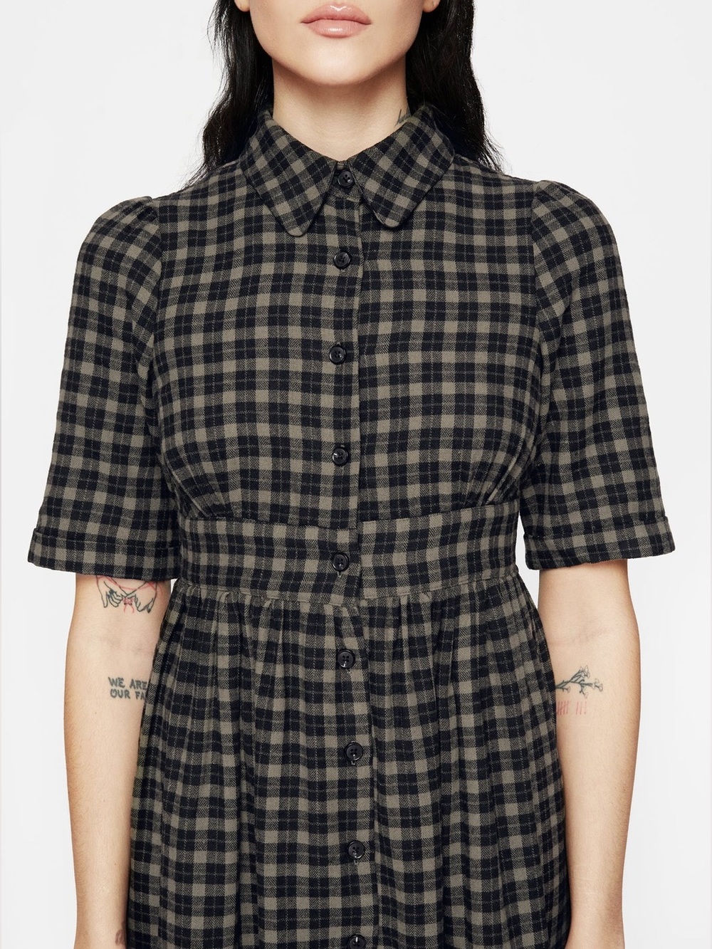 NWT Disturbia Terra Midi Smock Shirt Dress in Olive US 14 / UK 18 - Picture 4 of 6